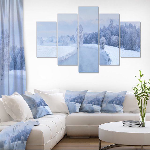 Blue Frosty Winter Weather Panorama - Landscape Print Wall Artwork