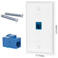 thumbnail image 4 of 40X Cat6 Ethernet Sortie de Plaque Murale 1 Port RJ45 Réseau Femelle à Femelle Mur Coupleur Jack Plaque Blanc & Bleu, 4 of 9