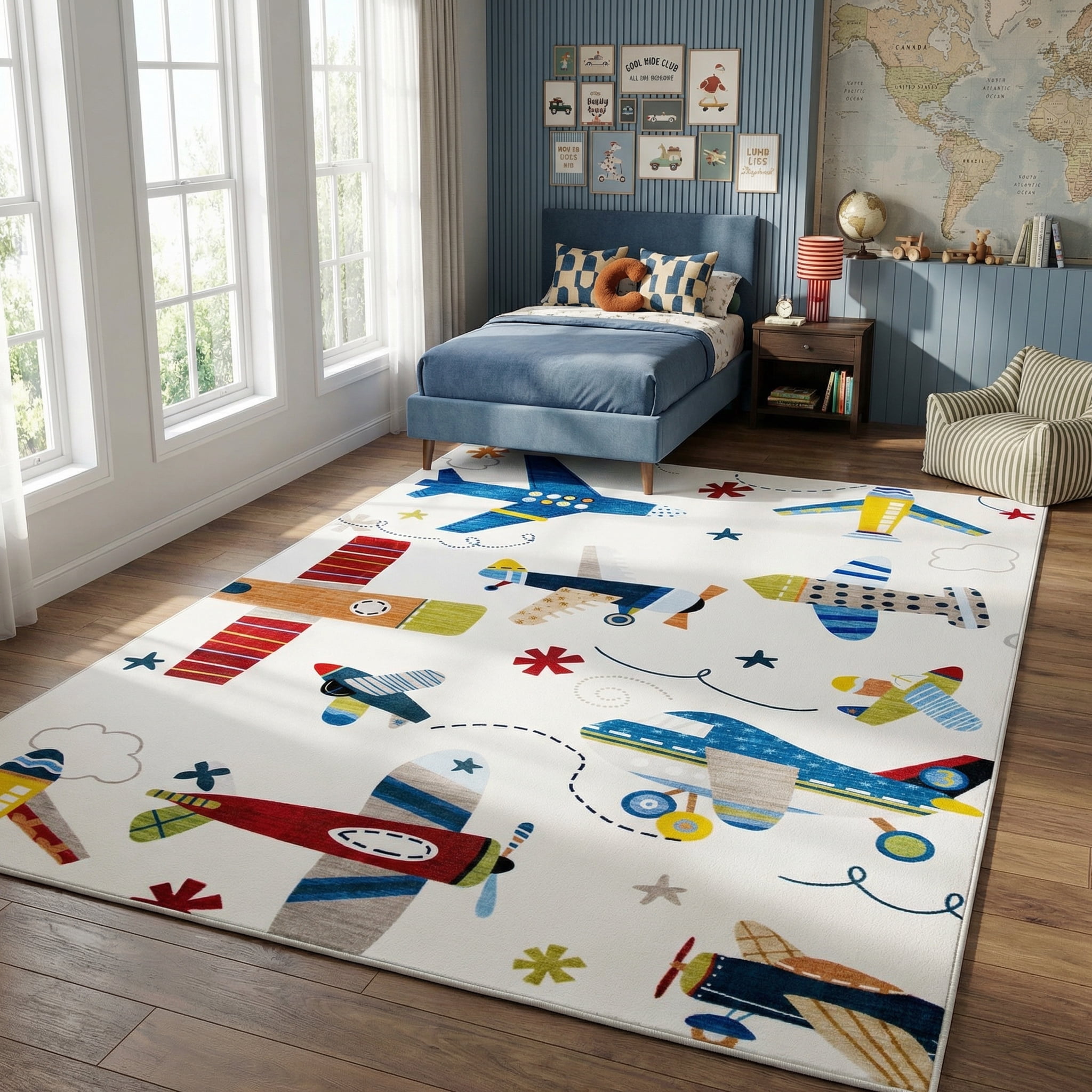 Tapis d'intérieur doux pour enfants, avion, Rug Branch