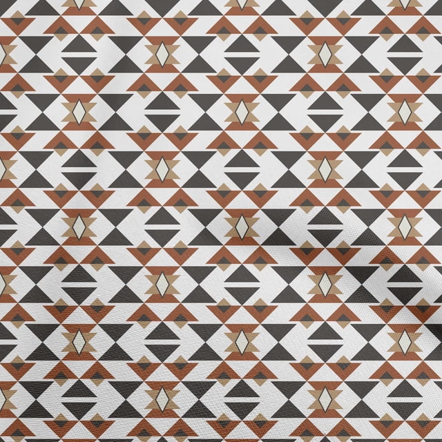 oneOone Georgette Viscose Brown Fabric Geometric Sewing Material Print Fabric By The Yard 42 Inch Wide