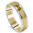 thumbnail image 1 of Mens 14K Gold Two Tone Plain Polished Wedding Band Ring, 1 of 1