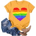thumbnail image 2 of JIRNDf T-Shirt pour Femmes Hauts Tendance Été Imprimé Floral Col Rond Décontracté Manches Courtes Confortable Stylé Mignon T-Shirts Graphiques pour Femmes Chemises Jaune TG, 2 of 4