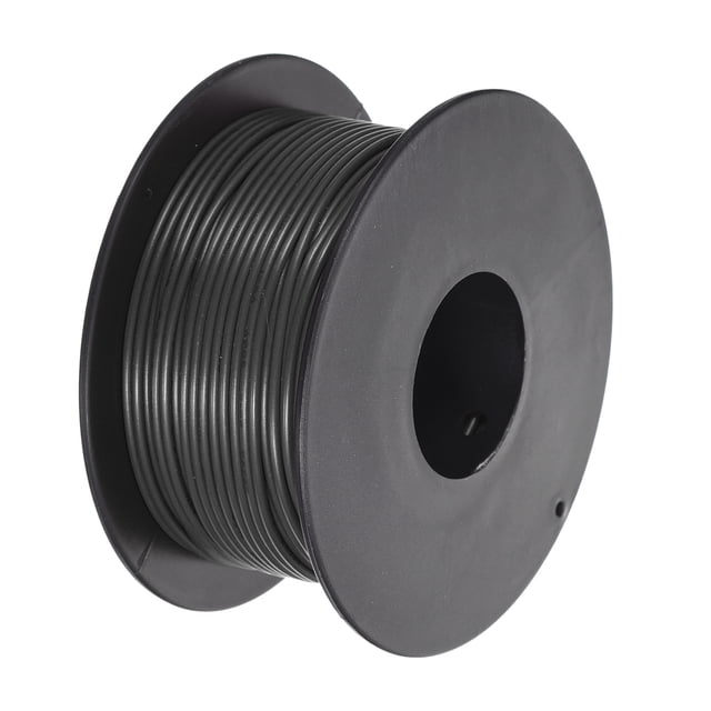 Uxcell 26AWG Stranded Wire Hookup 30M/100ft Black, Electrical Wire UL1007 Spool