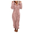thumbnail image 2 of Combinaisons Aguichant pour Femmes à Manches Longues, Combinaison à Capuche, Pyjama Décontracté d'Hiver Chaud, Combinaison de Nuit, Combinaison à Jambes Larges en Liquidation, 2 of 6