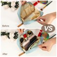 thumbnail image 2 of Unique Bargains Trousse Cosmétique Grande Capacité Trousse de Maquillage Portable Trousse de Rangement pour Femmes pour Rouges à Lèvres Bleu, 2 of 7