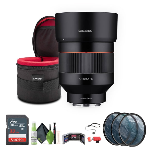Samyang SYIO85AF-E 85mm F1.4 Mise au Point Automatique Objectif Étanche aux Intempéries + Ensemble