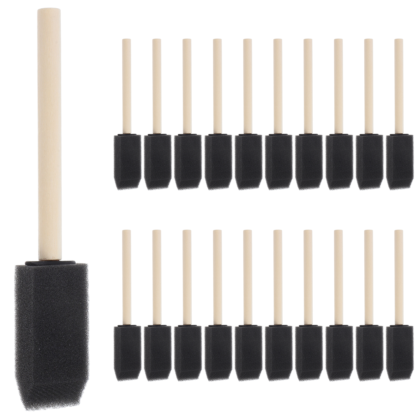 KAKOWELY painting sponge school 36 Pcs Wood Handle Sponge Brushes for Kids Graffiti Multi-Specification Painting Sponge Tools for Handheld Drawing and Crafting