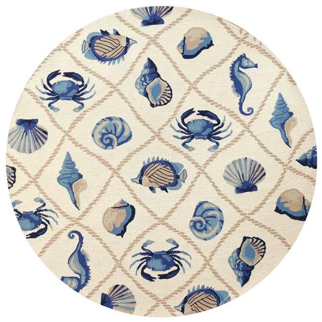 HomeRoots 354124 Tapis Rond en Polypropylène Traité aux UV 7 Pi. 6 Po. pour Sable
