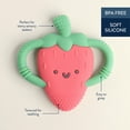 thumbnail image 4 of Itzy Ritzy Chew Crew Strawberry Silicone Teether for Infants, Fruit-Shaped Teether, 3+ Months, 4 of 6