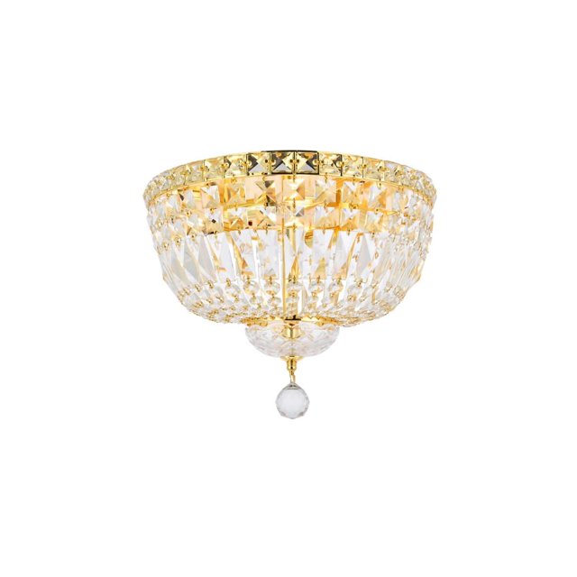 Elegant Lighting Tranquil 14" 4 Light Royal Crystal Flush Mount
