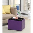 thumbnail image 3 of Designs4Comfort Pouf de Rangement d'Appoint en Similicuir Violet, 3 of 8