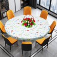 thumbnail image 2 of Fitted Vinyl Table Cloth Elastic Edged Flannel Backed  Waterproof Wipeable Christmas Vinyl Tablecloth For Dinning Room, 2 of 6