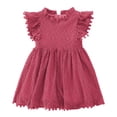 thumbnail image 2 of TopLLC Robe à Manches Courtes Col Rond Imprimé Floral pour Filles avec Manches Volantes Jupe Plissée pour Filles Été Jupe pour Enfants Robe Fille, 2 of 3