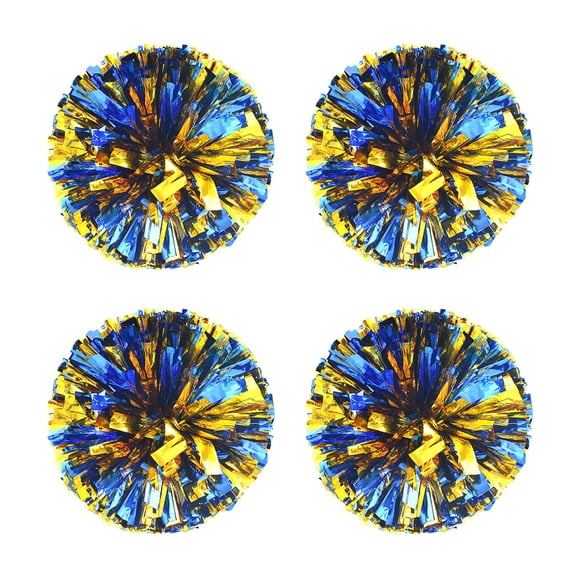 Redempat 4x Cheerleading Pom Poms In Bright Colors Show Team Support With Style Wide Application blue mixed gold