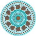 thumbnail image 1 of Ahgly Company Machine Washable Indoor Round Transitional Tron Blue Area Rugs, 3' Round, 1 of 7