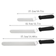thumbnail image 3 of Hearth & Gear Angled Stainless Steel Icing Spatula 3 Pack 6 Inch 8 Inch 10 Inch Baking Tool Stainless Steel Cake Spatula 3 Piece Set Of Spatula Flower Spatula for Baking Silicone Cookie Stencils 420, 3 of 7