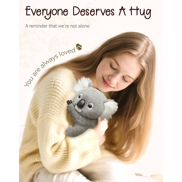 Peluche Koala De Soutien émotionnel – Ultra-doux, 25 Cm, Mouvement Naturel, Anti-stress, Cadeau Réconfort
