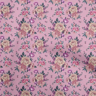 oneOone Cotton Cambric Light Pink Fabric Florals Sewing Craft Projects Fabric Prints By Yard 42 Inch Wide