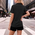 thumbnail image 4 of Ailaofu T-Shirts à Manches Courtes à Col en V pour Femmes, Hauts d'Été à Col, T-Shirts Décontractés Amples, 4 of 7
