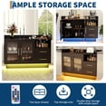 thumbnail image 4 of Wine Cabinet - Coffee Bar Station with LED Lights,High-Load-Bearing Capacity Liquor Cabinet with Drawers,Durable Double Glass Doors & Anti-Tipping Design,for Kitchen, Living Room, Dining Room, 4 of 6