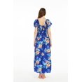 thumbnail image 3 of Women's Hawaiian Maxi Ruffle Sleeve Dress in Hibiscus Blue, 3 of 5