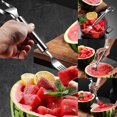 thumbnail image 2 of Hearth & Gear 2 In 1 Fruit Fork Slicer Stainless Steel Fruit Forks Slicer Summer Portable Fruit Cutting For Family Parties Camping Plate Mat Set 4 round Table Kitchen Mats for Table Small Kitchen, 2 of 7