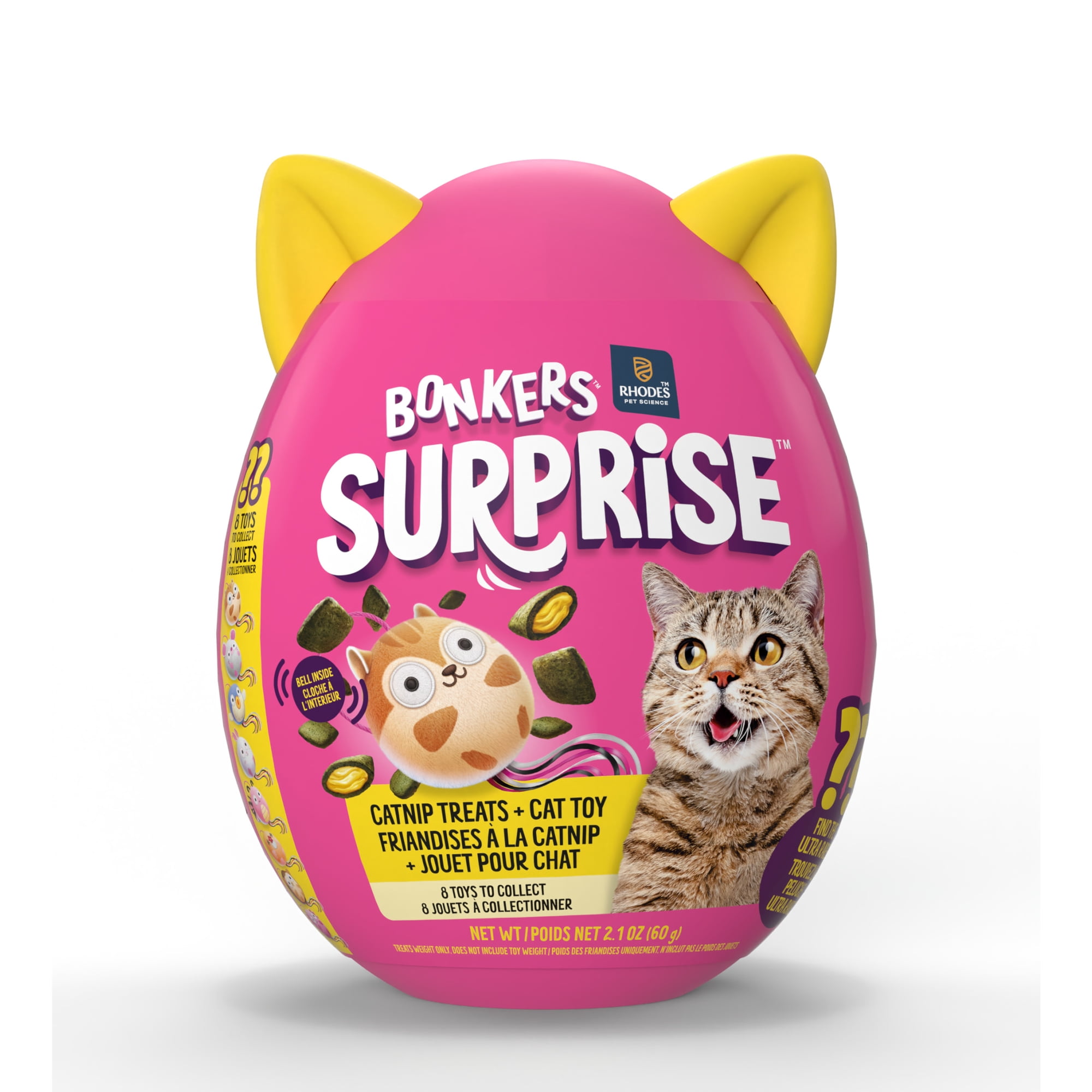 CATWAE・ネコボン（キャワイーネコボン） 40枚セット BONKERS Surprise Catnip Flavor Crunchy Cat Treats, 60g Egg Case