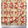 thumbnail image 1 of Soimoi Beige Poly Georgette Fabric Life Ring & Anchor Hook Nautical Print Sewing Fabric Yard 52 Inch Wide, 1 of 1