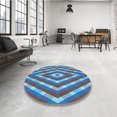thumbnail image 4 of Ahgly Company Tapis d'Intérieur Lavable à la Machine, Carré, Transitionnel, Bleu de Midi, Tapis de Zone, 4 Pieds Carré, 4 of 7