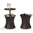 thumbnail image 3 of Keter 228573 Cool Bar Outdoor Patio Cocktail and Side Table with Cooler, Brown, 3 of 6