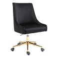 thumbnail image 1 of Meridian Furniture Karina Chaise de Bureau Pivotante Réglable en Velours Noir et Or, 1 of 12