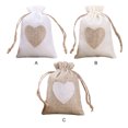 thumbnail image 3 of pitrice Bag Burlap Drawstring Gift Storage Packaging Organizer Ring Earrings Jewelry Reusable Fashionable Storing Holder White Gray, 3 of 6