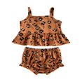 thumbnail image 4 of Newborn Baby Girl Summer Outfits Leopard Sleeveless Ruffle Tank Top Shorts Bottoms 2PCS Short Sets Clothes, 4 of 8