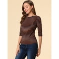 thumbnail image 4 of INSPIRE CHIC T-Shirt Décontracté Imprimé pour Femmes à Manches au Coude et Col Rond, 4 of 6