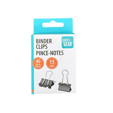 Pen+Gear Mini Binder Clips, Black, 40 pieces 15 mm Small Paper Clips Included for Home School Office