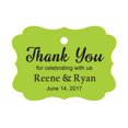 thumbnail image 1 of 100 PCS Custom Wedding Favor Hang Tags Thank you for celebrating Personalized Paper Tags, 1 of 1