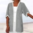 thumbnail image 2 of Timegard Womens Cardigan Plus Size Lace 1/2 Sleeve Open Front Tops Blouses Fall Lightweight Comfy Jacket, 2 of 5