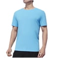 thumbnail image 1 of Dagugfen Hauts pour Hommes Été Manches Courtes Col Rond Léger Décontracté T-Shirts Basiques Couleur Unie, 1 of 6