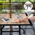 thumbnail image 3 of Square Metal Patio Dining Table with Umbrella Hole - Outdoor Wood-Look Table for Garden, Backyard, Porch & Balcony, 3 of 8