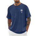 thumbnail image 1 of T-shirts pour Hommes Imprimés Palmier Graphiques T-Shirts Décontractés Été Plage Hawaïenne Manches Courtes Col Rond, 1 of 4