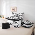 thumbnail image 5 of YST Baroque Damask Bed In A Bag 7 Piece Black White Gothic Boho Floral Full Bedding Set With Sheets Abstract Geometric Flowers Comforter Set European Victorian Reversible Bed Set, 5 of 5