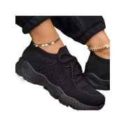 Innerwin Womens Sneakers Sport Running Shoe Mesh Comfort Athletic Shoes Knit Upper Walking Black 9