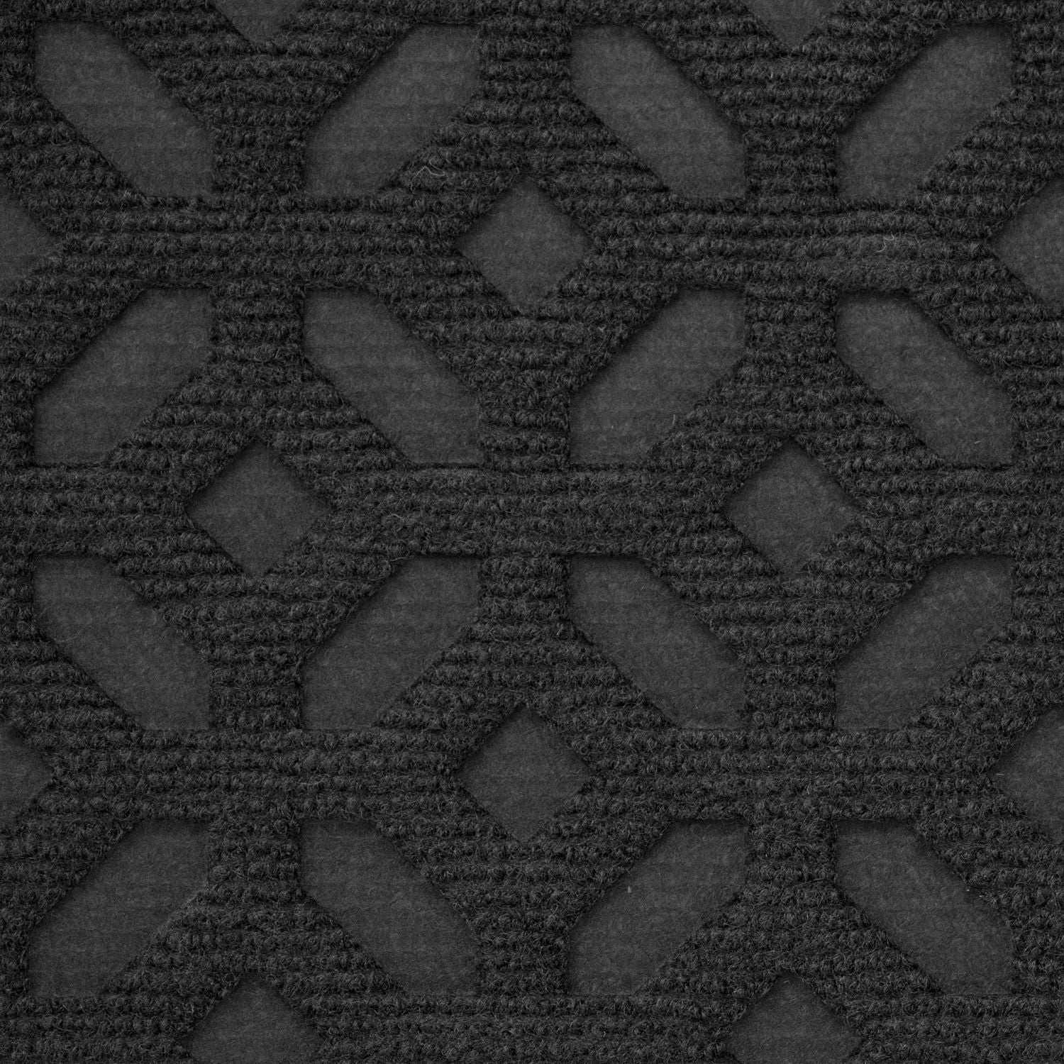 Mainstays 18x30 Heavy-Duty Rubber Doormat, Water-Resistant, Geometric Relief, Black Onyx, for Front Door, Garage, Mudroom, Patio