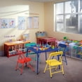 thumbnail image 2 of Homy Casa 5-Piece Kids Activity Dining Set, 24'' Foldable Square Table with 4 Padded Folding Chairs for Crafts, Snacks, Playroom, Multicolor, 2 of 7