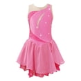 thumbnail image 1 of Nyeemya Kid Girls Ice Figure Skating Costume Patchwork Color Mesh Leotard Dress for Dance Performance Pink 6, 1 of 6