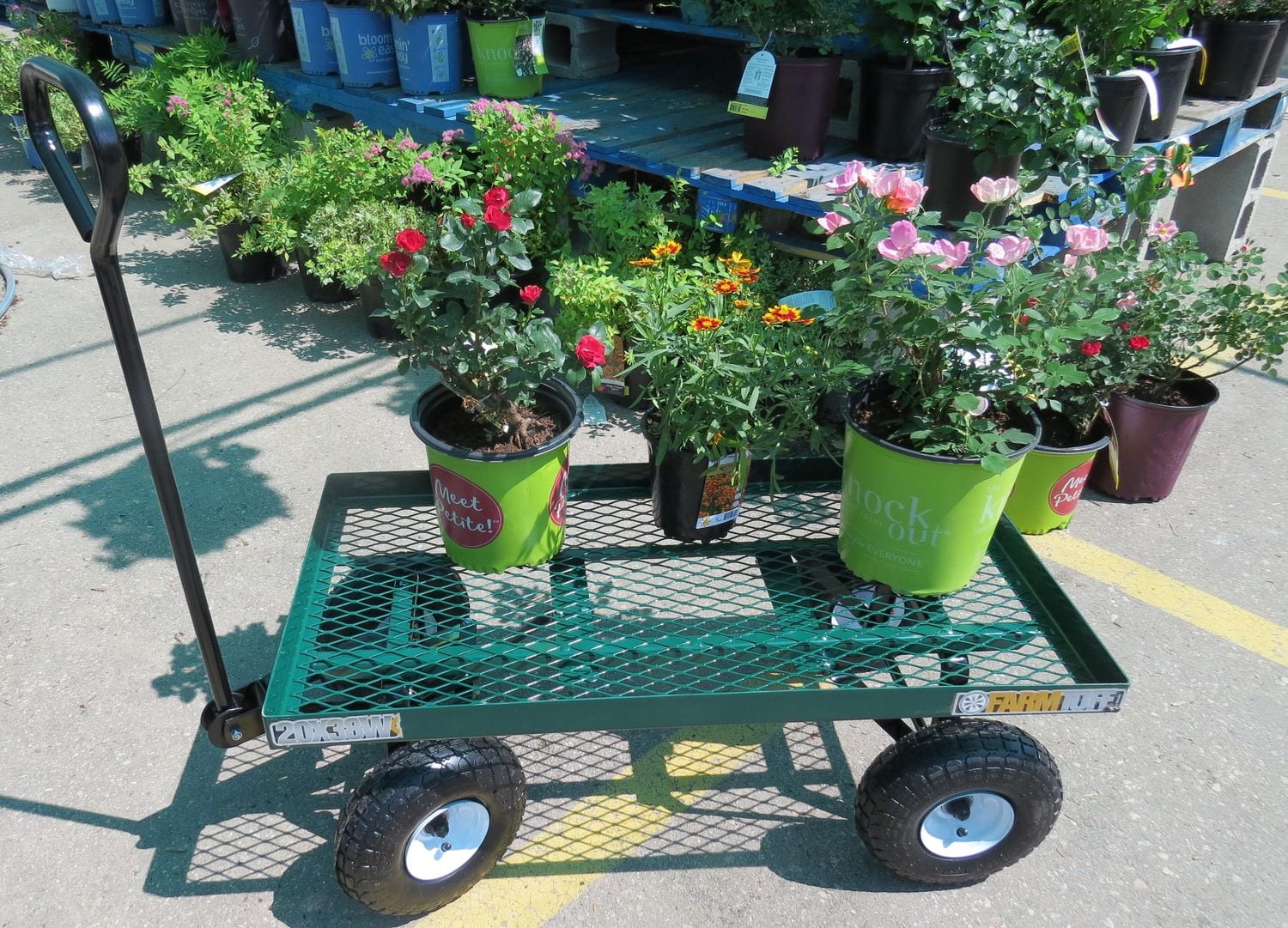 Millside metal deck 20' x 38" garden wagon with flat free tires