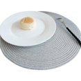 thumbnail image 1 of Ensemble de 4 Napperons Ronds Napperons Ronds en Coton Tressé pour Table de Cuisine Table à Manger Fête de Vacances, Argent, 1 of 8
