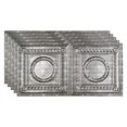 thumbnail image 1 of Fasade Rosette Vinyl 2ft x 4ft Glue Up Ceiling Panel Crosshatch Silver 5 Pack, 1 of 5