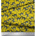 thumbnail image 2 of Soimoi Yellow Poly Georgette Fabric Cat Animal Printed Craft Fabric by the Yard 52 Inch Wide, 2 of 3