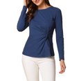 thumbnail image 1 of INSPIRE CHIC Blouse à Manches Longues pour Femmes à Col Rond avec Torsade devant, 1 of 4